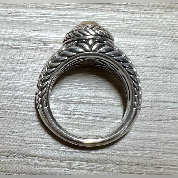 Designer JAI John Hardy Sterling Silver/14 K Gold Basket Weave Ring, Size 5 - Picture 5 of 8